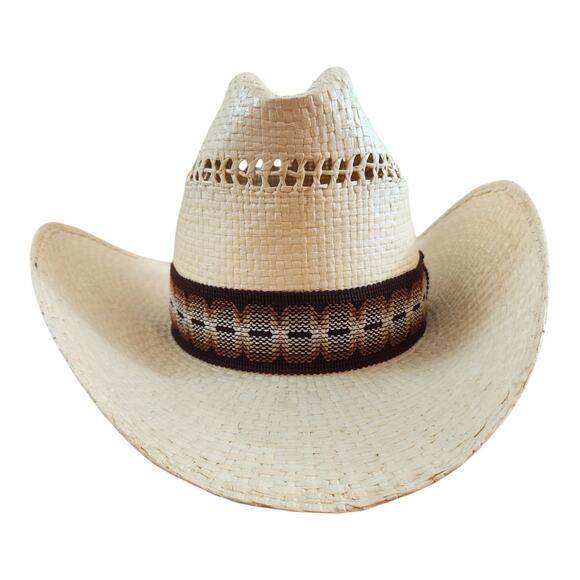 John B Stetson company cowboy hat sz 3/4 western hat with brown band